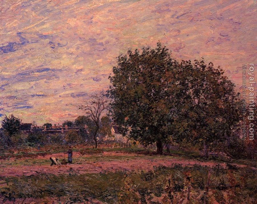 Alfred Sisley : Walnut Trees, Sunset, Early Days of October